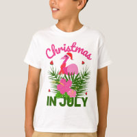 Christmas in July cute santa flamingo