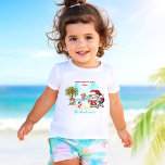 Christmas In July Cute Santa Tropical Summer Name  Toddler T-shirt<br><div class="desc">Christmas in July or Aussie Christmas toddler t-shirt with a cute Santa Claus and his buddies on the beach. Personalize the text or leave it blank. - Kate Eden Art</div>