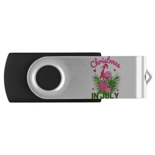 Christmas in july cute summer flamingo flash drive