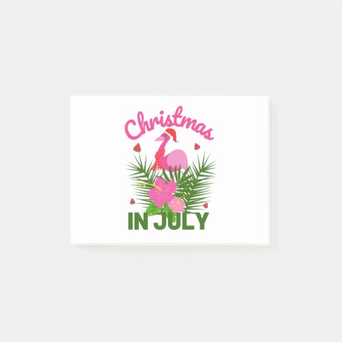 Christmas in july cute summer flamingo post_it notes