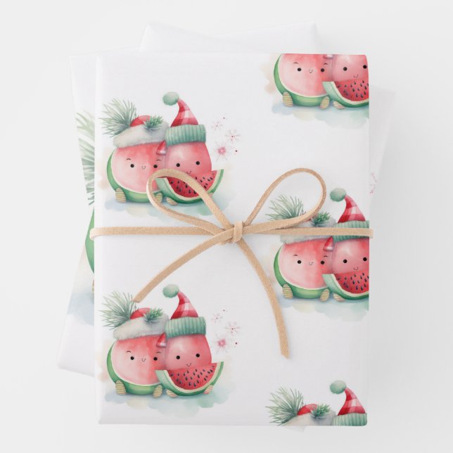 Christmas in July cute Wrapping Paper Sheets (In situ)