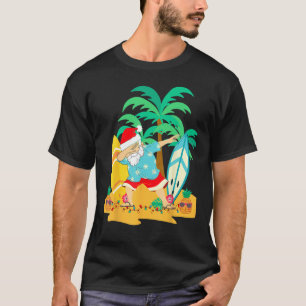 Christmas in July Dabbing Santa  Tropical Christma T-Shirt