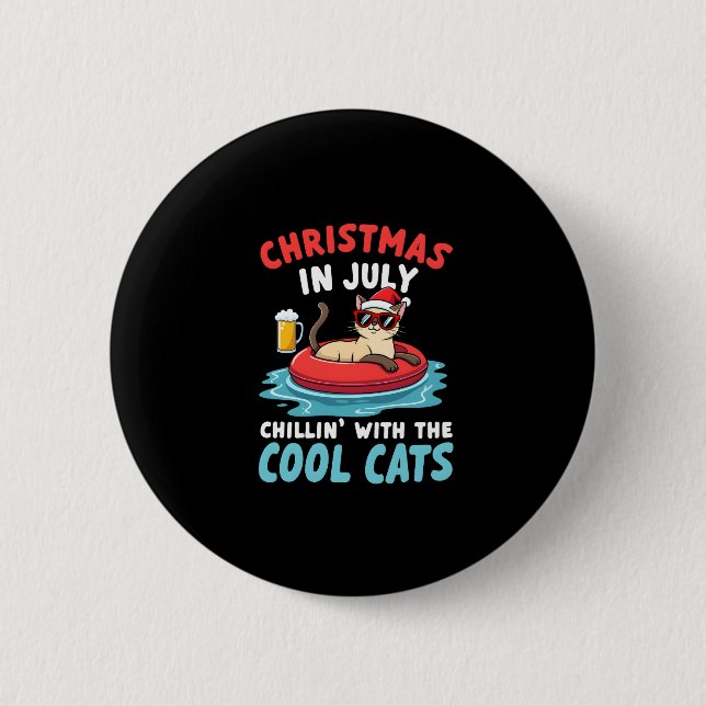 Christmas In July Daddy Mommy Chillin With The Sia Button (Front)