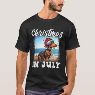 Christmas in July Dog Xmas Lover Funny Dachshund M T-Shirt
