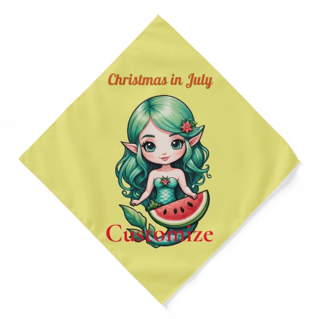Christmas in July Elf  Mermaid Thunder_Cove  Bandana (Front)