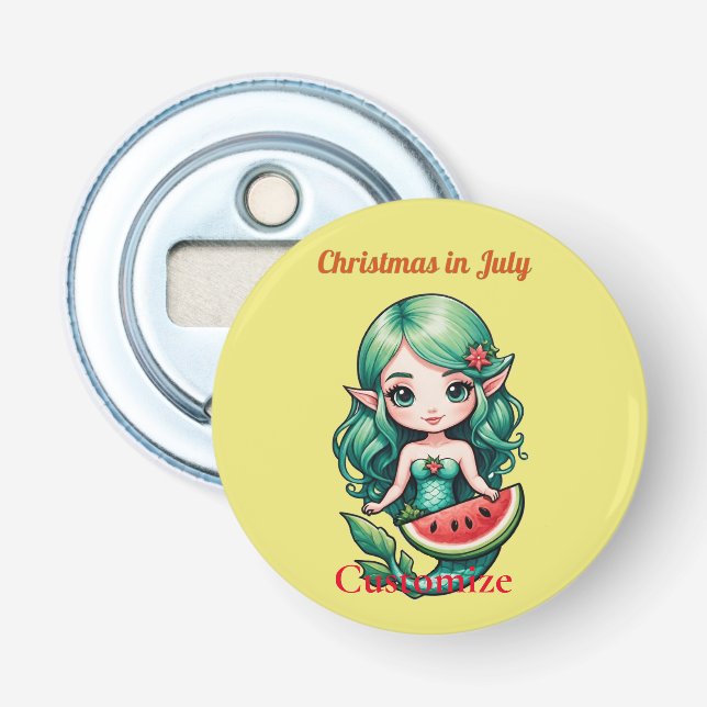 Christmas in July Elf  Mermaid Thunder_Cove  Bottle Opener (Front)