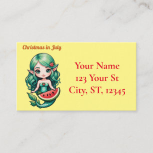 Christmas in July Elf Mermaid Thunder_Cove Business Card
