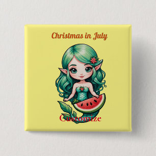 Christmas in July Elf  Mermaid Thunder_Cove  Button