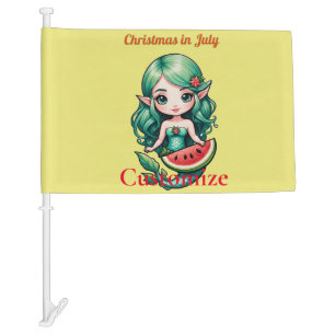 Christmas in July Elf  Mermaid Thunder_Cove  Car Flag