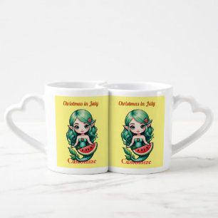 Christmas in July Elf Mermaid Thunder_Cove Coffee Mug Set