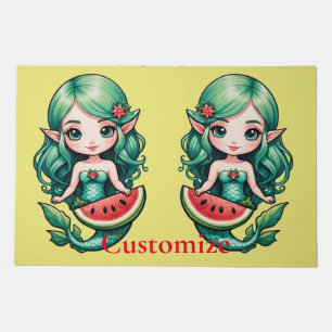 Christmas in July Elf Mermaid Thunder_Cove Doormat