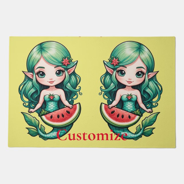 Christmas in July Elf  Mermaid Thunder_Cove  Doormat (Front)