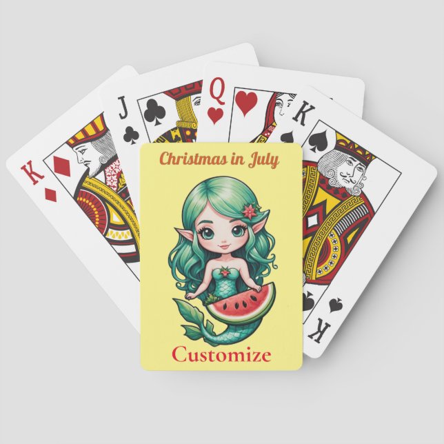 Christmas in July Elf  Mermaid Thunder_Cove  Poker Cards (Back)