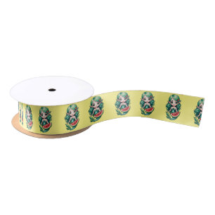 Christmas in July Elf Mermaid Thunder_Cove Satin Ribbon