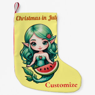 Christmas in July Elf Mermaid Thunder_Cove Small Christmas Stocking