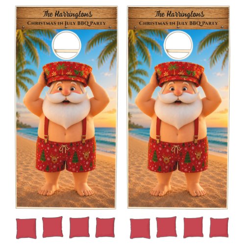 Christmas in July Family BBQ Cornhole Set
