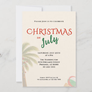 Christmas in July Family BBQ Invitation