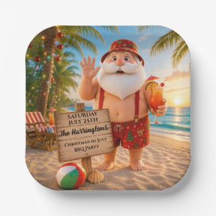 Christmas in July Family BBQ Paper Plates