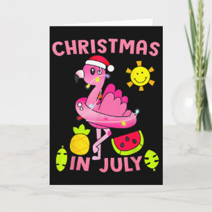 Christmas In July Flamingo Beach Summer Christmas Card