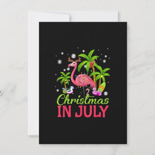 Christmas In July Flamingo Beach Summer Vacation W Invitation