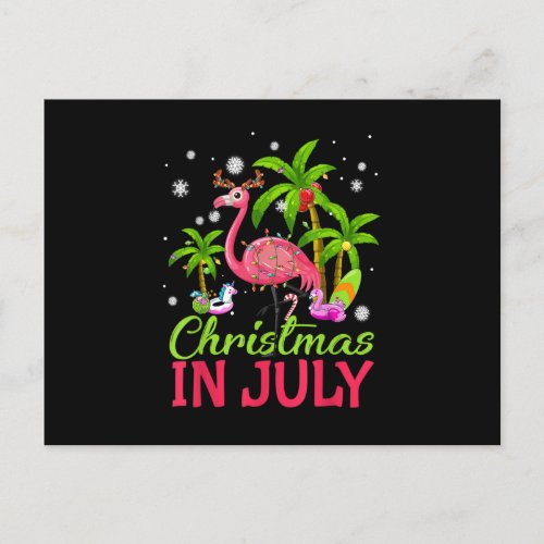 Christmas In July Flamingo Beach Summer Vacation W Postcard