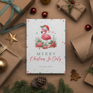 Christmas in July Flamingo  Card