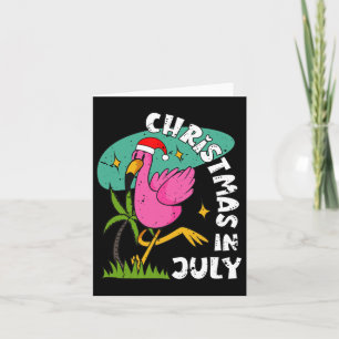 Christmas In July Flamingo Cute Beach Summer Chris Card