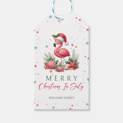 Christmas in July Flamingo Gift Tags