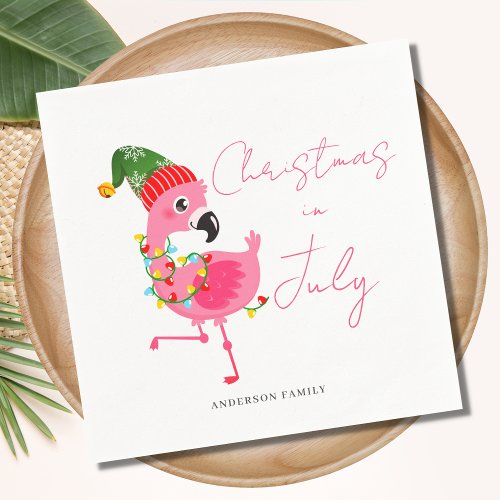 Christmas In July Flamingo  Napkins