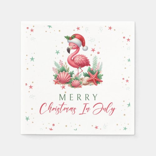 Christmas in July Flamingo Napkins