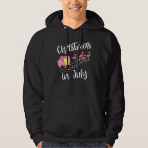 Christmas In July Flamingo Pink Camping Camper Tr Hoodie