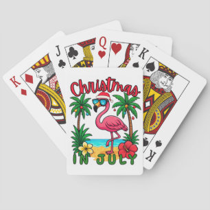 Christmas in July Flamingo Poker Cards