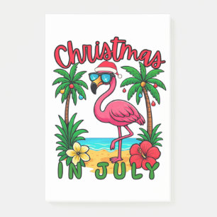 Christmas in July Flamingo Post-it Notes