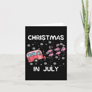 Christmas In July Flamingo Trailer Summer Xmas Cam Card