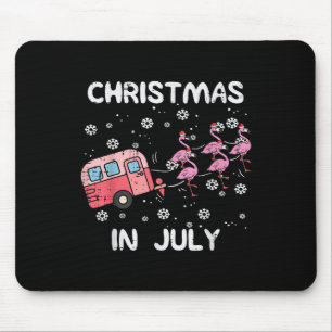 Christmas In July Flamingo Trailer Summer Xmas Cam Mouse Pad