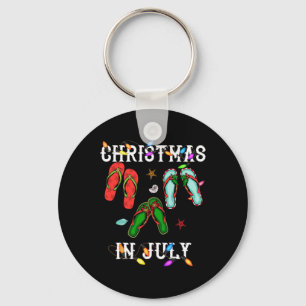 Christmas In July Flip Flap Christmas Light Summer Keychain