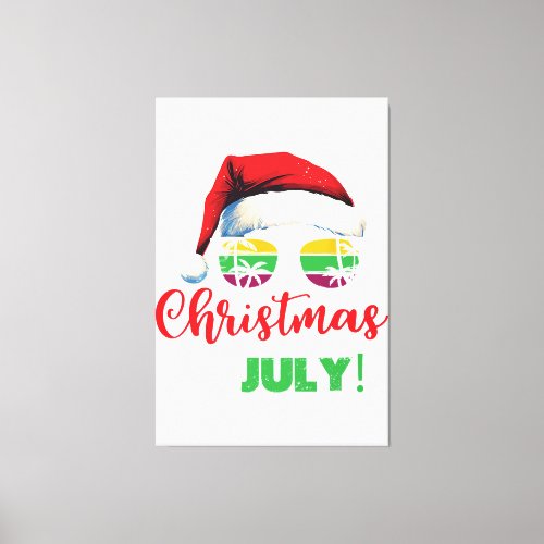 Christmas In July Flip Flop Funny Summer Xmas B Canvas Print