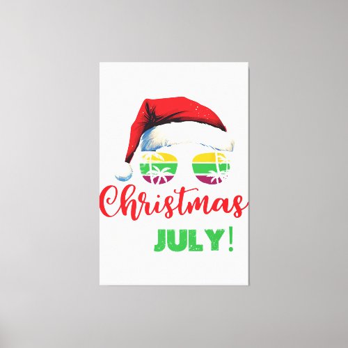 Christmas In July Flip Flop Funny Summer Xmas B Canvas Print