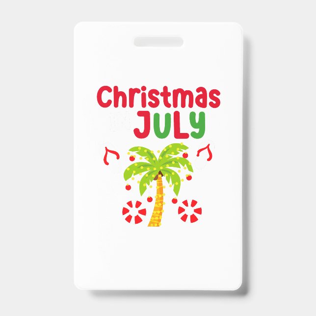 Christmas In July Flip Flop Funny Summer Xmas Men  Badge (Front)