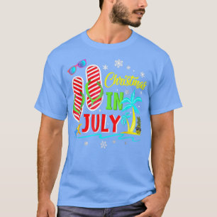 Christmas In July Flip Flops Funny Beach Summer Va T-Shirt