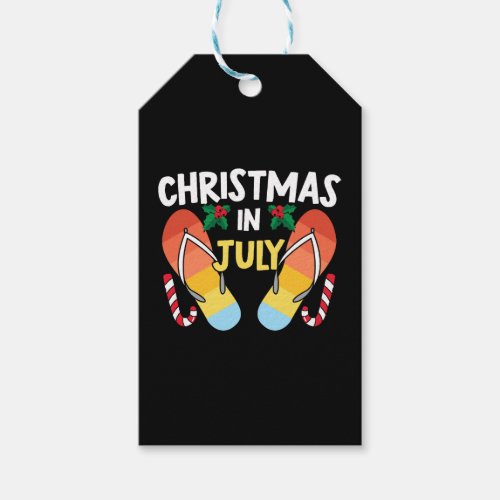 Christmas In July Flip Flops Funny Summer Tropical Gift Tags