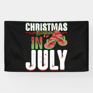 Christmas In July Flip Flops Summer Beach Xmas Banner