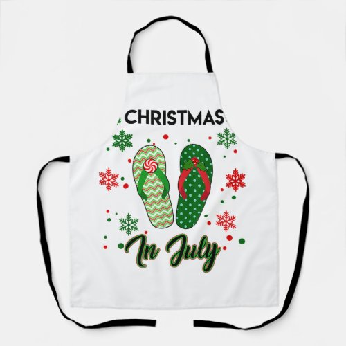 Christmas in July Flip Flops Summer Vacation Beach Apron