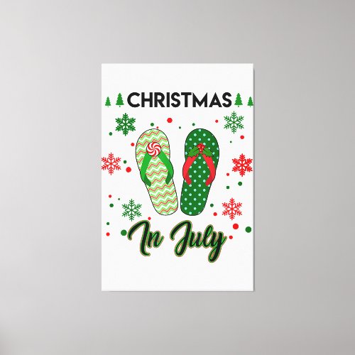 Christmas in July Flip Flops Summer Vacation Beach Canvas Print