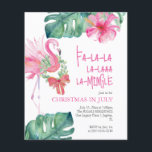 Christmas in July Flyer Watercolor Flamingo<br><div class="desc">Celebrate the season with this Christmas in July flyer—a fun and festive way to invite guests to your tropical-themed summer party! This watercolor pink flamingo design is paired with monstera palm leaves and the playful phrase “Fa-la-la-la-la-la-la-mingle” in hand-lettered typography, bringing a whimsical twist to your Christmas in July events. Perfect...</div>