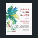 Christmas in July Flyers Templates Tropical Theme<br><div class="desc">Make a splash with your Christmas in July events using this festive and tropical Christmas in July flyer! Featuring a watercolor Santa in a Bahama shirt beneath a palm tree with lush monstera leaves, this design brings a fun twist to traditional holiday themes. The playful hand-lettered phrase “Fa-la-la-la-la-la-la-orida” adds just...</div>