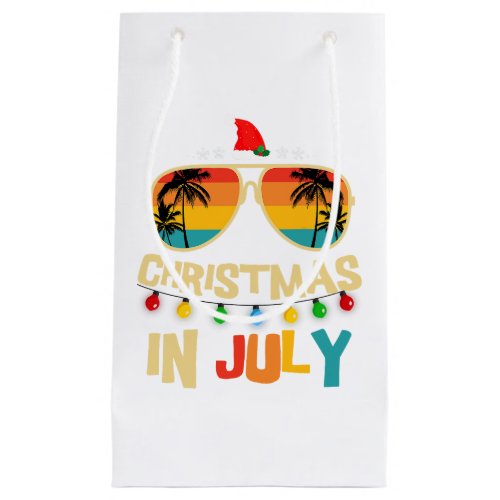 Christmas in july For Baseball Fan Snowman Snowma Small Gift Bag