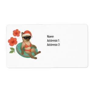 Christmas in July for Siamese Cat Lovers Label