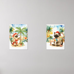 Christmas in July for Siamese Cat Lovers Wall Art Sets