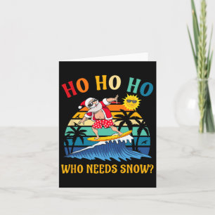 Christmas In July Fun Santa Surfing Summer Beach V Card